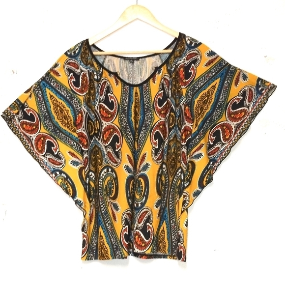Notations women's top bat sleeve scoop neck boho stretchy  Size: M no - Picture 1 of 7